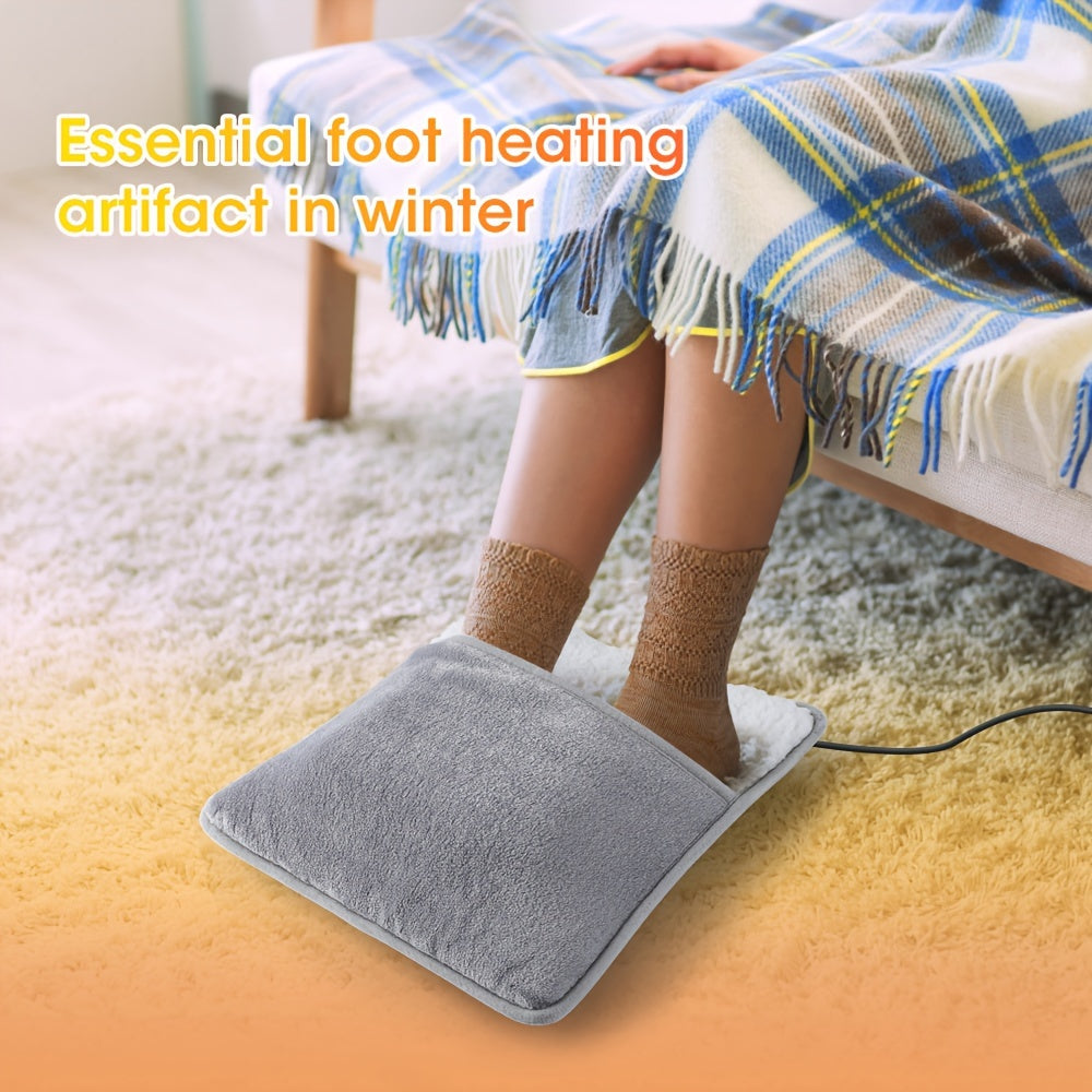 USB-Powered Electric Foot Warmer - Washable Flannel Heating Pad for Cozy Home