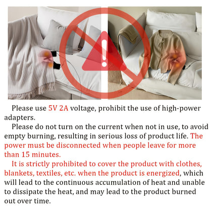 USB-Powered Electric Foot Warmer - Washable Flannel Heating Pad for Cozy Home