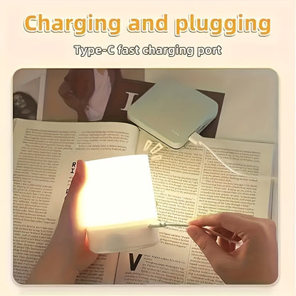 Dimmable touch bedside lamp featuring 3-color warm/white LED, USB charging, and a portable night-light design.
