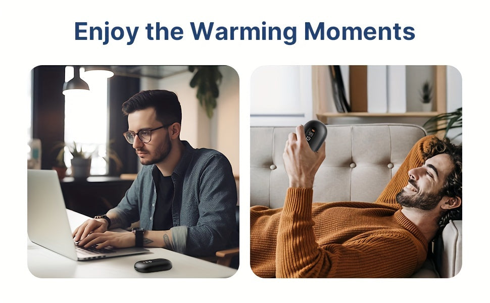 Rechargeable Hand Warmers – 2-Pack Magnetic Electric Warmers with Digital Display