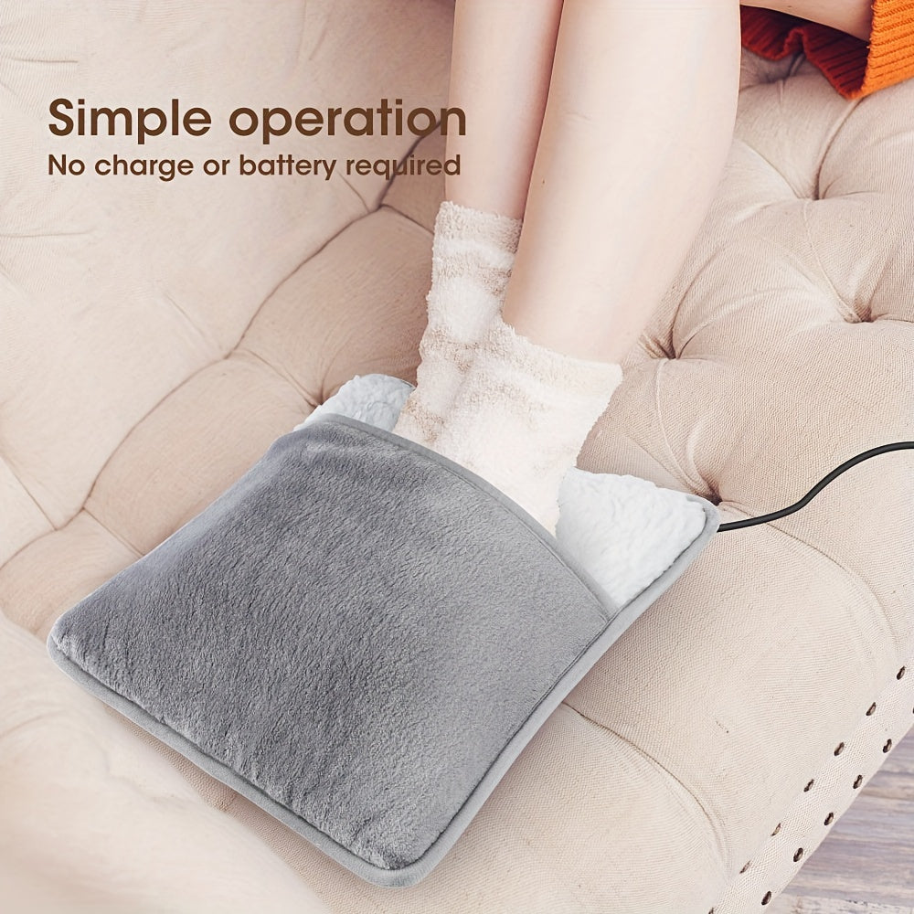USB-Powered Electric Foot Warmer - Washable Flannel Heating Pad for Cozy Home