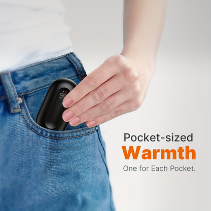 Rechargeable Hand Warmers – 2-Pack Magnetic Electric Warmers with Digital Display