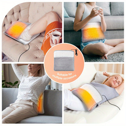 USB-Powered Electric Foot Warmer - Washable Flannel Heating Pad for Cozy Home