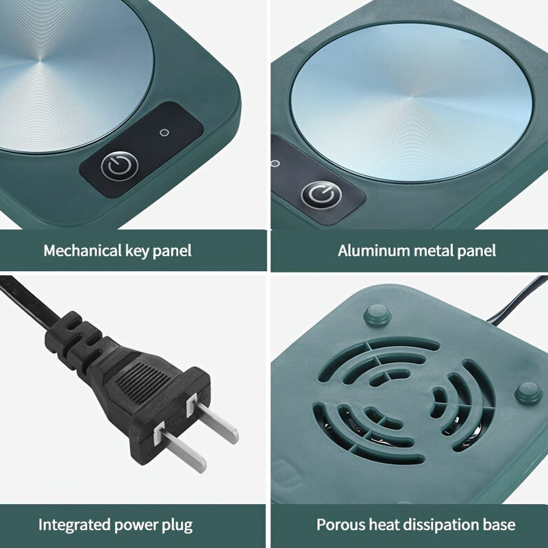 Coffee Mug Warmer – 110V Aluminum Heating Coaster (4" × 5")