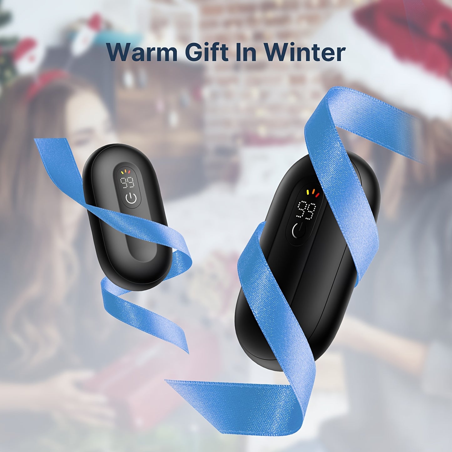 Rechargeable Hand Warmers – 2-Pack Magnetic Electric Warmers with Digital Display