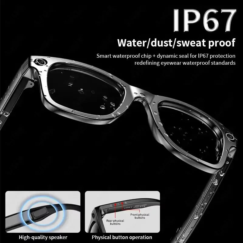 AI Smart Glasses with 8MP Camera Video Recording 100+ Languages