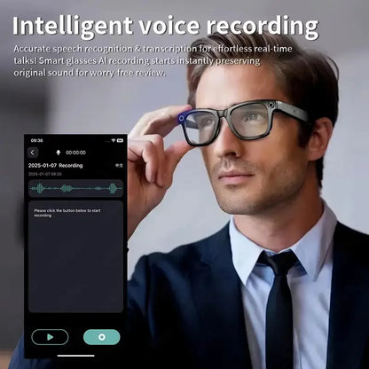 AI Smart Glasses with 8MP Camera Video Recording 100+ Languages