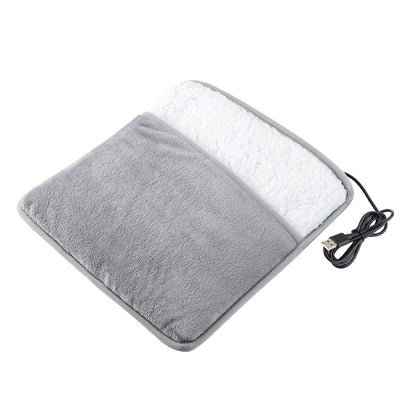 USB-Powered Electric Foot Warmer - Washable Flannel Heating Pad for Cozy Home