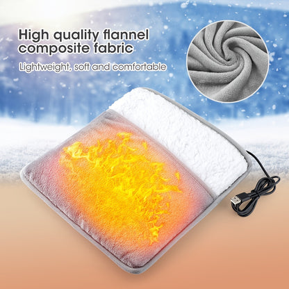 USB-Powered Electric Foot Warmer - Washable Flannel Heating Pad for Cozy Home